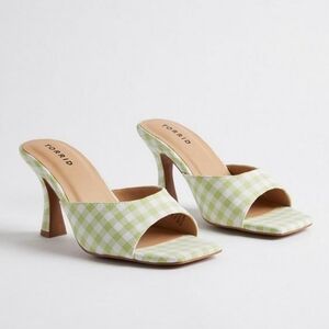11 WW • Torrid • Square Toe Mule - Extra Wide Width - Gingham Check Plaid